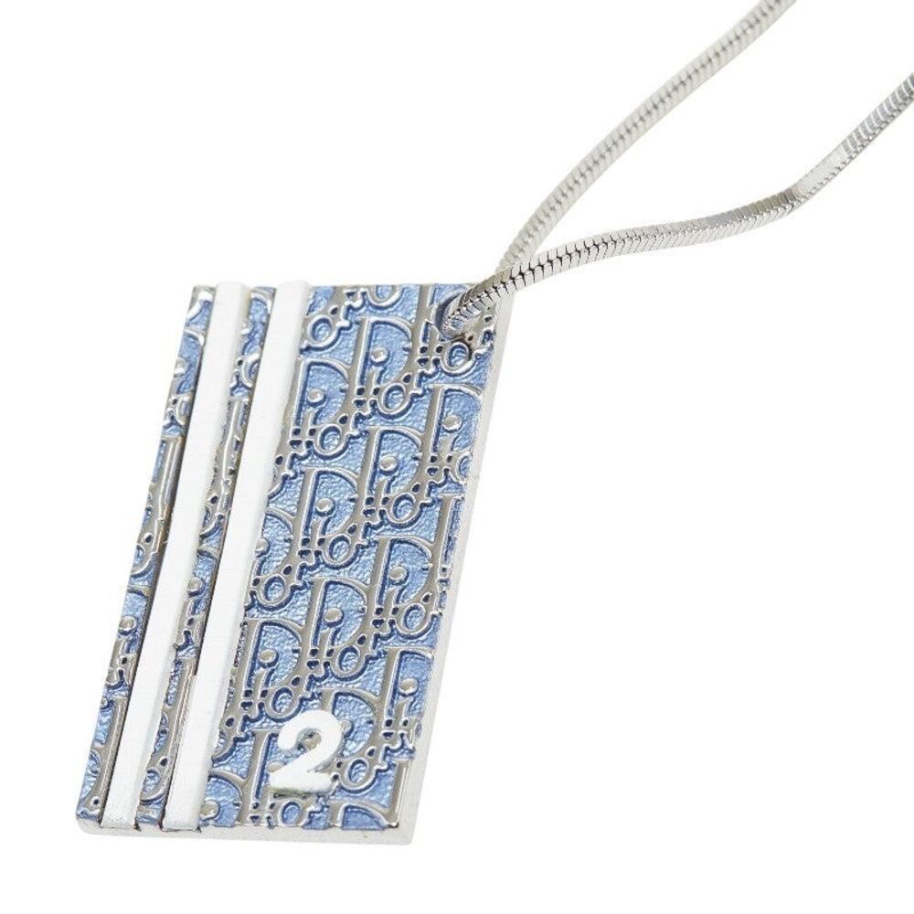 Dior Trotter Number 2 Metal Necklace Silver